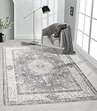 the carpet Elira Teppich, Flachgewebe, Robust, Modernes Design, Vintage Optik, Used Look, Superflach, Baumwollrücken, waschbar, Orientalisch, Beige, ca. 200 x 290 cm