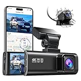 REDTIGER F7N 4K Dashcams mit WiFi GPS Front 4K/2.5K und hinten 1080P Dual Dash 3.18' Display Kamera für Autos, 170° Weitwinkel Dashboard Recorder, Parking Monitor, Support 256GB Max