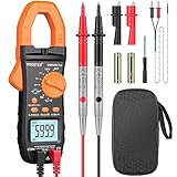 Proster Digitale Stromzange 800A TRMS Auto Ranging 6000 Counts DC/AC Strom Multimeter Strommessgerät mit LED Licht für Spannung Strom Widerstand Kapazität Frequenz Durchgang Temperatur