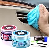 ToysButty Auto Innenraum Reiniger Gel Kit, 2 Reinigungknete Auto Reinigungsset mit Duft, 4 Bürsten Antistatisch, Tastatur Reinigung, Pc Reinigungsgel, büro Gadgets, Auto Reinigung Zubehör