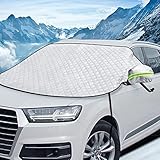 Selene Frontscheibenabdeckung Auto, Autoscheibenabdeckung mit Seitenspiegel Abdeckungen, Windschutzscheibe Winterschutz Universal für gegen Schnee, Frost, Sonne, 230 x 127cm