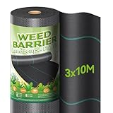 iropro Unkrautvlies Gartenvlies 3m x 10m,30m² Unkrautflies für Garten Unkrautfolie Wasserdurchlässig 90g/m² Reißfestes Unkrautgewebe Rolle Unkrautfolie,Anti Repousse,Hohe UV-Stabilisierung