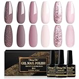 Shining She UV Nagellack,6 Farben Glitzer Rosa Dunkelrosa...