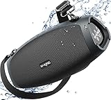 W-KING120W Peak Bluetooth Lautsprecher Groß, IPX6 Musikbox Lautsprecher Bluetooth Party Boom Box, DREI Passive Radiatorens- Omnidirektional HiFi Super Bass/DSP/2 Woofer/42H/Powerbank/TF/AUX/EQ/Öffner