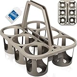 Stimo Premium Flaschenträger 6 Flaschen Getränketräger, Schwarz, Kunststoff, 34 x 25,5 x 26,5 cm