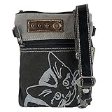 Sunsa Damen Tasche kleine Umhängetasche, Handtasche aus Canvas. Nachhaltige Produkte, Vintage Shoulder Bag, Schultertasche, Segeltuch Crossbody, Geschenkideen für Frauen, Katzenmotiv