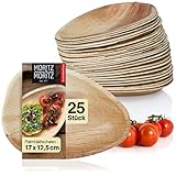 Moritz & Moritz 25-tlg Palmblatt Geschirr Oval 17 x 12,5 cm - 25 Nachhaltige Einwegteller - Alternative zu Bambus-Geschirr und Bambus-Teller