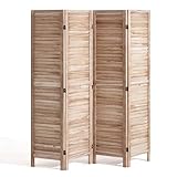 VEVOR Raumteiler Paravent aus Holz 4-teiliger Faltbarer...