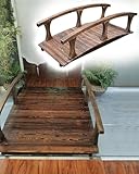 Kleine Holzbrücke mit Seitenschienen für Hof, Gartenteich, einfach zu montieren, Landschaftsbau, Fußgängerbrücke, Gehweg