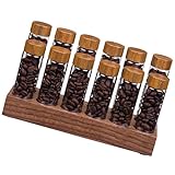YIZITU Wirksame Kaffee Bohnen Displayregal Praktische Kaffeesbohnenspender Ständer Mit 12 Einzigartigen Abschnitten Für Enthusiasten Langlebiger Holzkaffeehalter