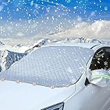 copap Frontscheibenabdeckung, Autoabdeckung Winter, Ultra-Dick Windschutzscheibenabdeckung, Magnete & 2 Spiegelabdeckungen, Windschutzscheibe Abdeckung für Auto Gegen Schnee EIS Frost Staub UV