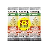 Vitamin D3 – natürliche Vitamine D3 und Vitamin E – stärkt das Knochenkapital und das Immunsystem für alle – 3 Tropfer à 20 ml (+ 1200 Tropfen) – Französisches Labor, Eric Favre