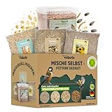Eggersmann volaris Selbst-Mix-Bundle für Wildvögel – Sonnenblumenkerne, Erdnüsse, Haferflocken 2 kg & Mehlwürmer 900 g – Natürliches Vogelfutter zum Mischen – Ideal als Ganzjahresfutter