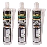 3x Verbundmörtel 300ml | Injektionsmörtel, Montagemörtel, Mörtel mit ETA-Zulassung | 3 Stück inkl. Mischer