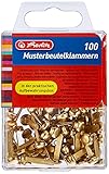 Herlitz 8770307 Musterbeutelklammer, Metall, Rundkopf, 100...