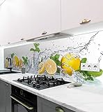 MyMaxxi | selbstklebende Küchenrückwand Folie ohne bohren | Aufkleber Motiv Zitrone | 60cm hoch | adhesive kitchen wall design | Wandtattoo Wandbild Küche | Wand-Deko | Wandgestaltung