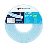 Cellfast Pure Trinkwasserschlauch 9mm x 2,3mm, 20m, textilverstärkt, Lebensmittelqualität Zertifiziert, 20-141, blau