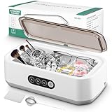 Ultraschallreinigungsgerät, Brillenreinigungsgerät 650ml, 49000Hz Ultraschallreiniger Mit 4 Zeitfunktionen, Ultraschallbad Ultrasonic Cleaner für Brillen, Schmuck, Uhren, Münzen (Weiß)
