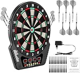 Elektronische Dartscheibe für 16 Spieler, E-Dartboards Dartautomat mit 4 LCD-Anzeige und 6 Darts und 24 Pfeilkopf 27 Spiele mit 243 Spieloptionen Profi Elektronik Dartspiel