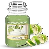 Yankee Candle Duftkerze im Glas| Vanilla Lime | Brenndauer bis zu 150 Stunden| Große Kerze im Glas