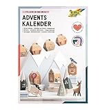 folia 9388 - Adventskalender Bastelset VILLAGE IN THE SNOW, 113-teiliges DIY Set, Stadt im Schnee