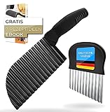 Phinavid Premium Wellenschneider-Set für optimalen Wellenschnitt - Wellenmesser für Gemüse, Obst und Pommes - Wellenschnittmesser optimal für BLW - gratis eBook mit kreativen Rezeptideen