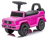 Rutschauto ab 1 Jahr, bobbycar, Mercedes in rot, blau, weiß, schwarz, kinderauto, Baby Auto, lauflernhilfe mit Hupe und Motorengeräuschen (Rosa)