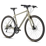 ROCKBROS Spin Trekkingrad 28 Zoll Trekking Bike Aluminium, 20 Gang Fahrrad Scheibenbremse Mountainbike Crossbike Damen und Herren 700C Grün S