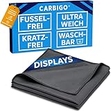 Carbigo® 210 GSM Profi Mikrofasertuch Display – Streifenfreie Reinigung von Display, Brillen, Bildschirmen – Fusselfreies & weiches Microfasertuch Display – Innovatives Poliertuch Display 15x15cm (5)