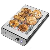 Cecotec Flach-Toaster Horizontal Turbo Easy Toast Inox. 900 W Leistung in 6 Stufen, 3 Quarzheizkörper, Krümelschublade, Kabelaufwicklung, Edelstahl-Oberfläche