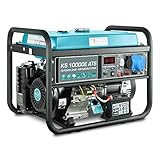 Könner & Söhnen Stromerzeuger KS 10000E ATS - Generator Benzin 18 PS 4-Takt Benzinmotor mit E-Starter, Automatischer Spannungsregler 230V, Notstromautomatik, 8000 Watt, 1x16A, 1x32A Stromgenerator