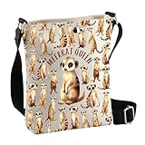 PLITI Erdmännchen-Geschenk, Zoo-Tierliebhaber, Handtasche, Tierliebhaber, Geschenk, Zoologe, Erdmännchen, Königin, Crossbody-Tasche, Erdmännchen Queen Cbagu, 8×7.5×1.8inches