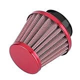 VOBOR Motorrad Sportluftfilter,Universal 38mm Red Luftfilter,Doppelschicht Stahl Filter,für Pit Bike Motorrad Scooter ATV Moped Roller