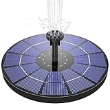 AISITIN Solar Springbrunnen 3.5W Solar Teichpumpe, Eingebaute 1500mAh Batterie, Solar Schwimmender Fontäne Pumpe mit 6 Fontänenstile für Garten