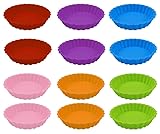 12 Stück Mini Obstbodenform, tartelette förmchen, obstkuchenform, Mini Quiche Tarte Kuchen, für Die Herstellung von Cupcakes, Muffins, Brot (4 Inch)