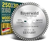 Bayerwald - HM Kreissägeblatt Ø 250 mm x 30 mm x 60 Z (Für Weichholz, Hartholz etc.)