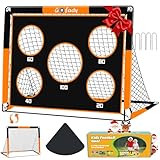 Gofady 2-in-1 Fußballtor für Kinder, 150 * 120cm, Tragbares & Stabiles Fussballtore mit 5 Zielbereichen, 4 Erdanker und 1 Tragetasche, Stabil für Garten, Park, Strand