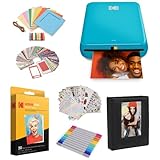 KODAK Step Sofortbilddrucker mit Bluetooth/NFC, Zink-Technologie App für iOS und Android (Blau) Geschenkpaket