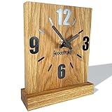 FLEXISTYLE Modern standuhr klein aus Holz Eiche Wohnzimmer Badezimmer (Style 1)