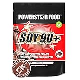 Powerstar SOY 90+ | 1kg Soja-Protein-Isolat ohne Zucker-Zusatz | Made in Germany | Gentechnisch unverändert | 1000g Pflanzliches Eiweiß-Pulver mit 93% Protein i.Tr. | Vegan & laktosefrei | Chocolate