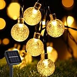 Aisutha Solar Lichterkette Aussen, 8M 40 LED Solar 8 Modi Kristall Kugeln Wasserdicht IP65 Outdoor Solar für Garten, Terrasse, Balkon, Hochzeit