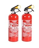 2 Stück ABC-Pulverfeuerlöscher 1kg Halterung/Manometer...