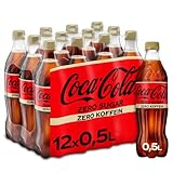 Coca-Cola Zero Sugar Zero Koffein - prickelndes Erfrischungsgetränk mit originalem Coke-Geschmack - ohne Zucker und ohne Kalorien - koffeinfreier Softdrink in Einweg Flaschen (12 x 500 ml)