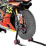 RACEFOXX PRO DIGITAL Reifenwärmer Tyre Warmers bis max. 99° C SUPERBIKE, 120/17 vorne und 180 bis 200/17 hinten für Motorrad Rennsport Heizdecken grau