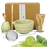 Matcha set, Japanisches Tee-Set, Matcha-Schale, Schaufel, Sieb, Matcha-Besenhalter, Matcha-Besenständer, Matcha-Tee-Set (Hellgrün)