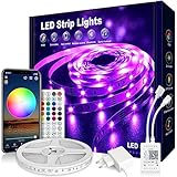 VKH LED Strip 5m, LED Streifen 5m Selbstklebend Bluetooth RGB LED Band mit Fernbedienung und APP, LED Lichterkette LED Beleuchtung Leds für Zimmer Gaming Party