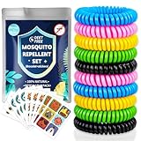 20 Stück Mückenarmband, Mückenschutz Armband mit 60 Mückenschutz Pflaster, Anti Mücken Mückenabwehr Armband für Kinder und Erwachsene, Moskito Schutz Insektenschutz Armband für Outdoor Camping