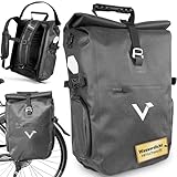 Valkental® - 3in1 Fahrradtasche Pro - Das Original - Hochwertiges Nylon - 23L Volumen - Geeignet als Gepäckträgertasche, Rucksack & Umhängetasche - 100% Wasserdicht - Fahrradtasche für Gepäckträger