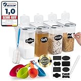 Soz® 2,5L Vorratsdosen 4er Set mit Deckel – BPA-frei, luftdicht, geruchsneutral, stapelbar, mottensicher - Mehl-Schütt-Dose - Küchen-Aufbewahrungs-Box