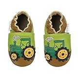 koshine Weiches Leder Krabbelschuhe Baby Schuhe Kinder Lauflernschuhe Hausschuhe 0-3 Jahre (12-18 Monate, Traktor)